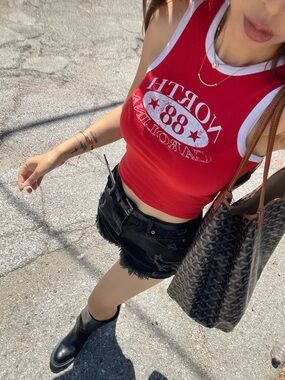 Urban outfitters Red & white vintage style tank top